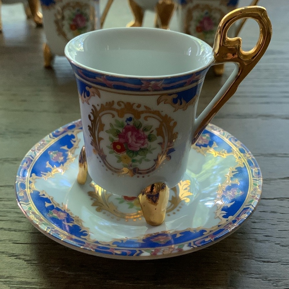 Coffee cup and saucer made of fine porcelain